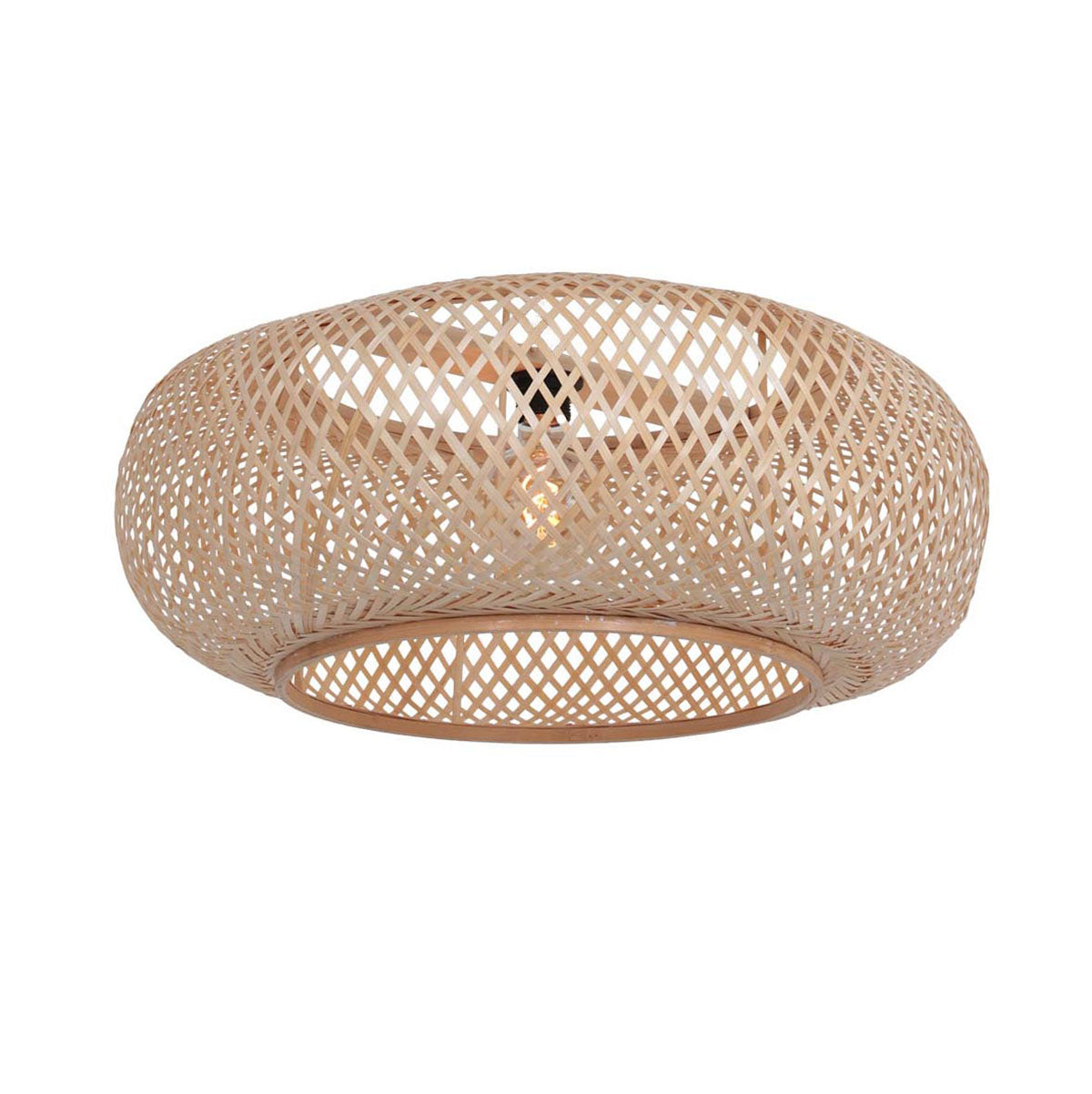 Abat-jour en bambou tressé naturel Ø 60 cm de l'applique murale arc Lúma – Designix.fr