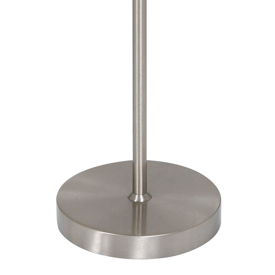 Noor 4413ST table lamp – brushed steel with gold velvet lampshade