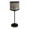 Noor 4420ZW table lamp – black steel with natural bamboo lampshade