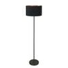 Noor 4436ZW floor lamp – black frame with black linen lampshade