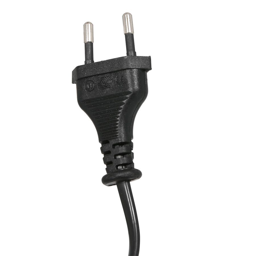 Prise électrique noire à deux broches, câble d'alimentation du lampadaire.