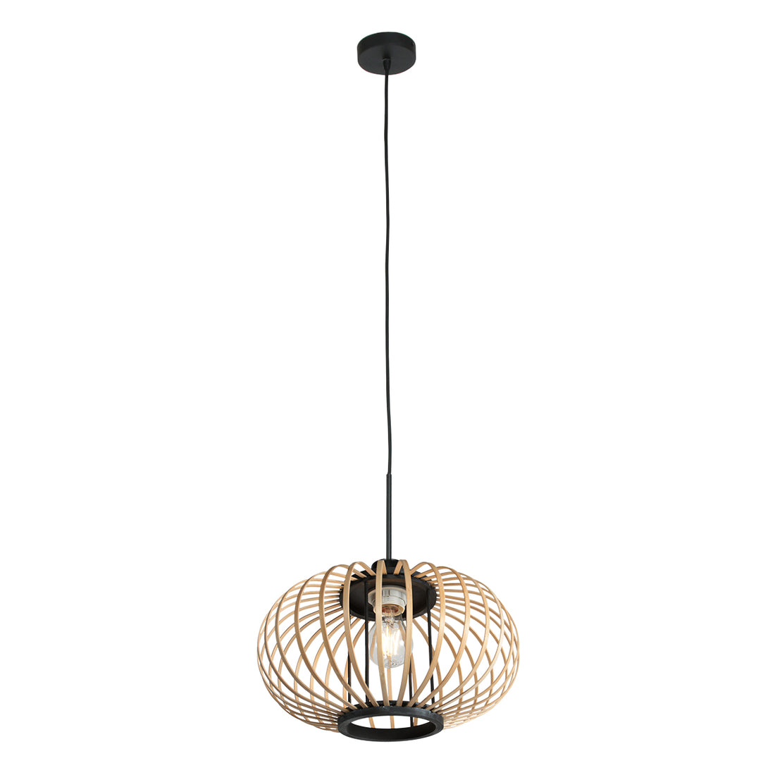openwork bamboo ball pendant lamp Ø 31 cm, 1 light | Kubu