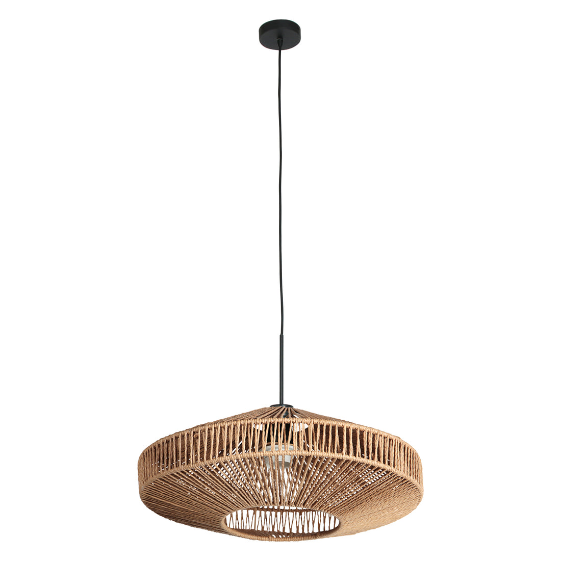 Natural rope saucer pendant light Ø 40 cm, woven lampshade | Ropéa
