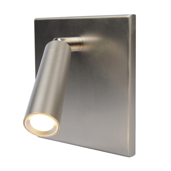 Applique murale LED BL1 en acier, hauteur 12,1 cm, acier inoxydable, 3000 K, 3 W, largeur 12,1 cm