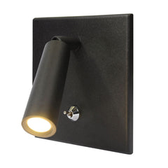 Applique murale LED BL1 en acier, noir, hauteur 12,1 cm, 3000 K, 3 W, largeur 12,1 cm, 40°, modèle 2