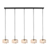 HaloSwap 4527ZW pendant light – natural simplicity with five bamboo lampshades