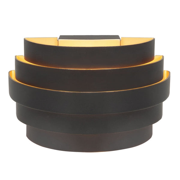 Applique murale Scudo en aluminium, noir, hauteur 10,5 cm