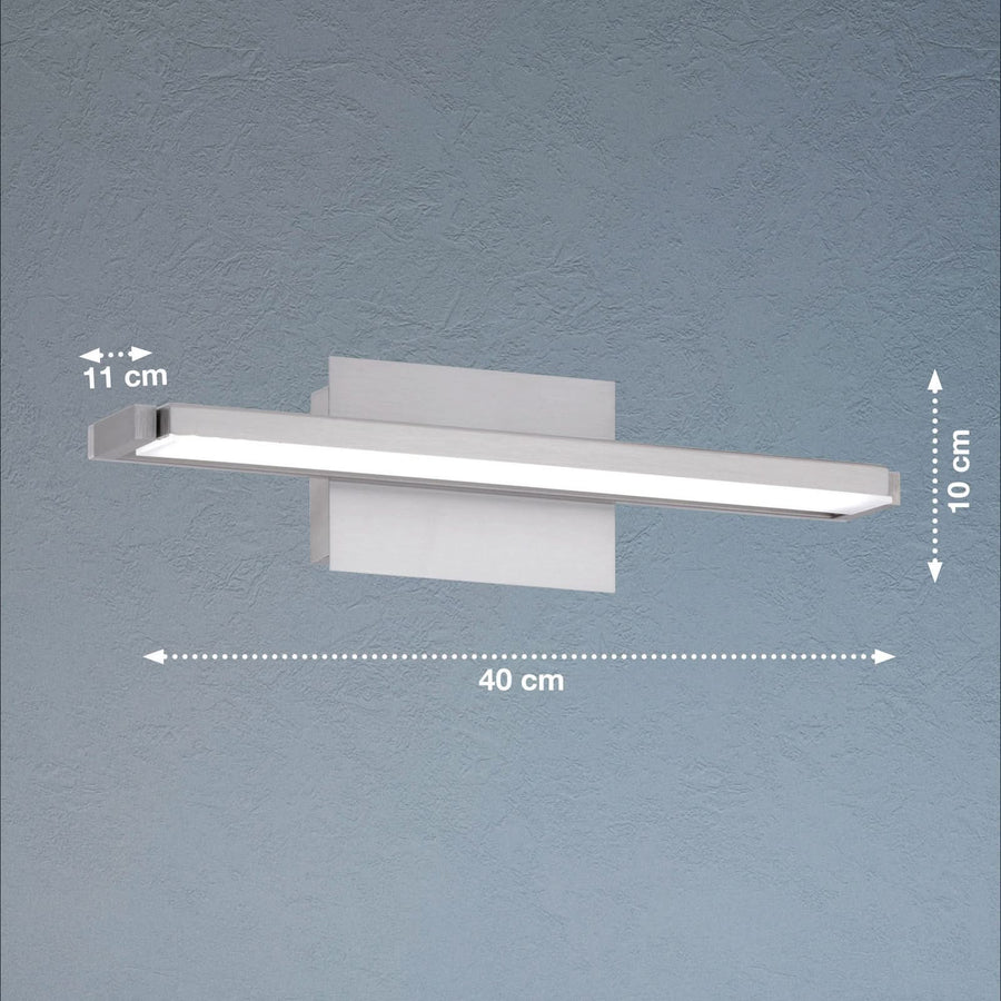 Applique murale LED Pare TW en métal, nickel mat, hauteur 10 cm, 14 W