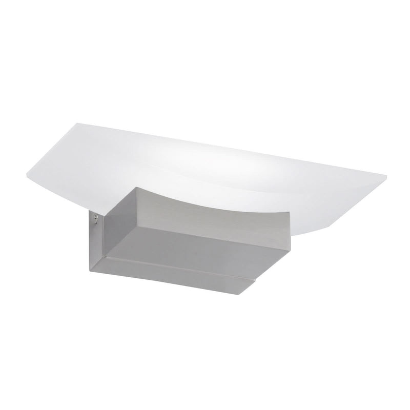 Applique murale LED Bowl TW en métal, nickel mat et blanc, hauteur 7 cm