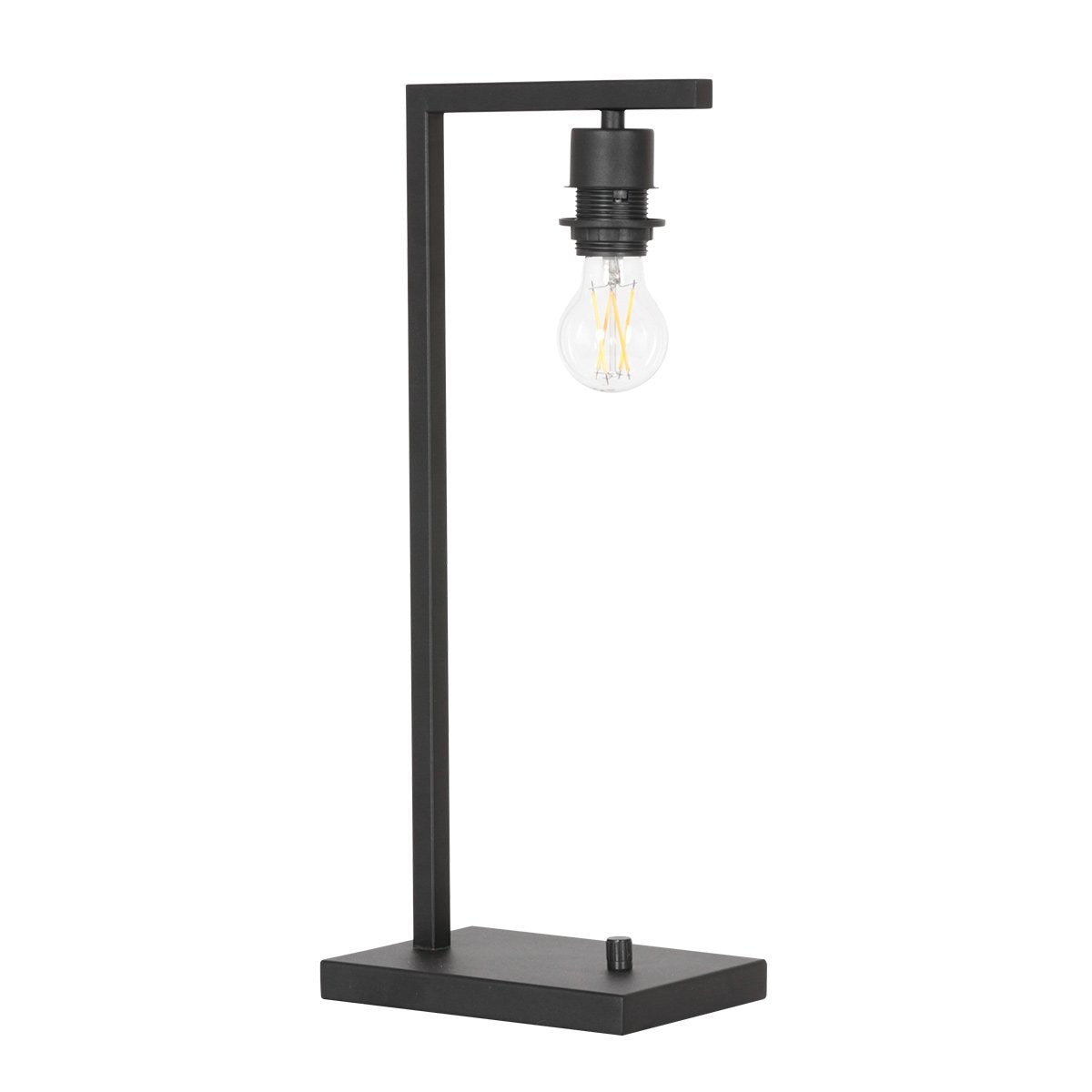 Lampe à poser metal noir, abat-jour liège naturel | Stang