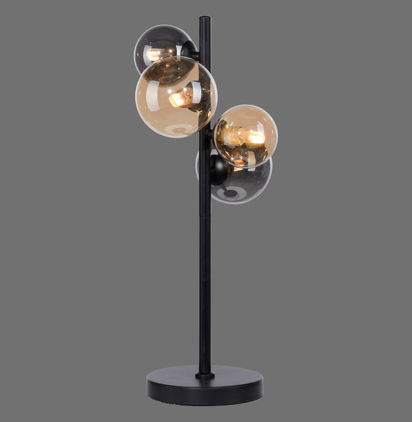 Lampe à poser Popsicle 4 lumières fumée et ambrée, verre