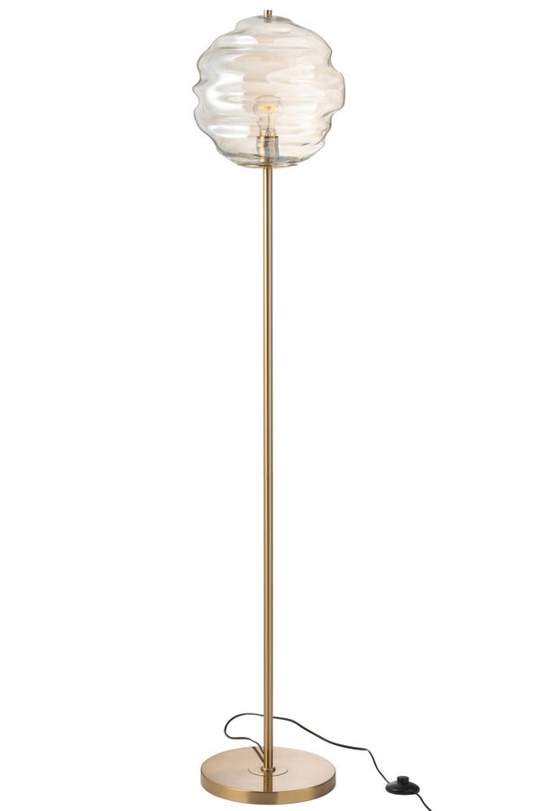 Cognac Glass Floor Lamp