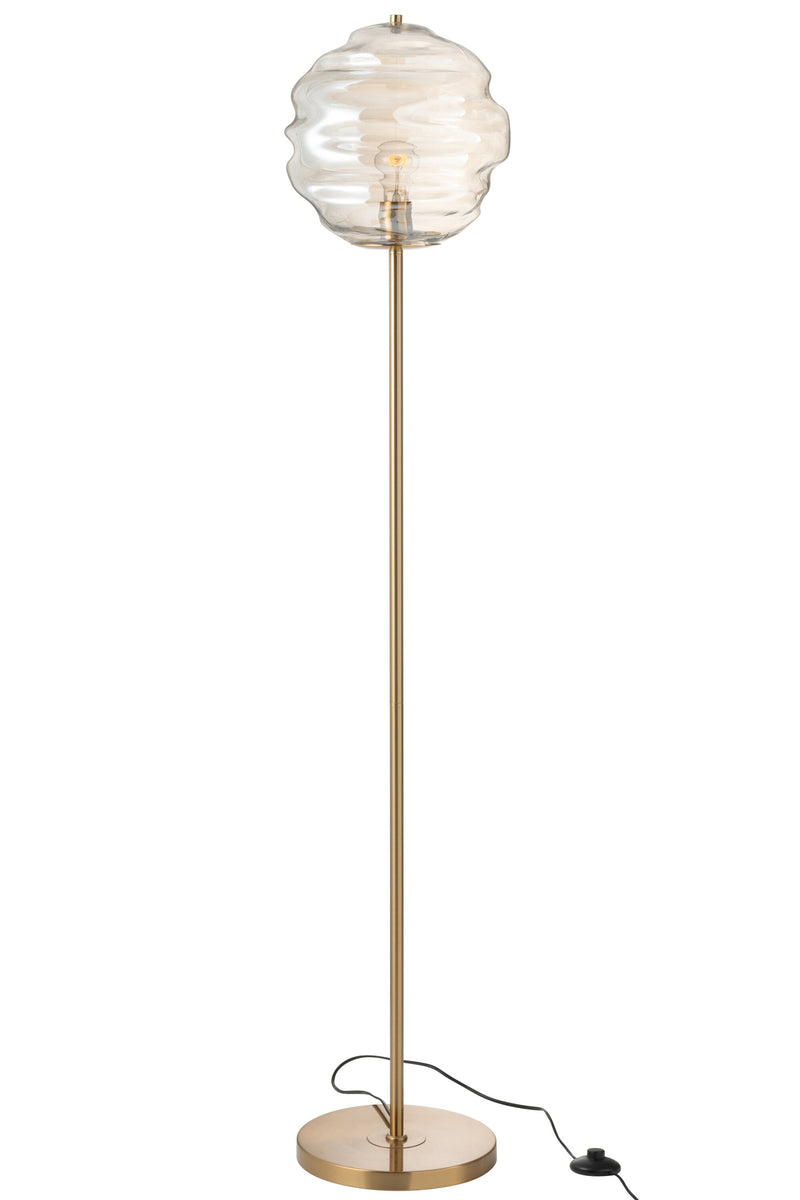 Cognac Glass Floor Lamp