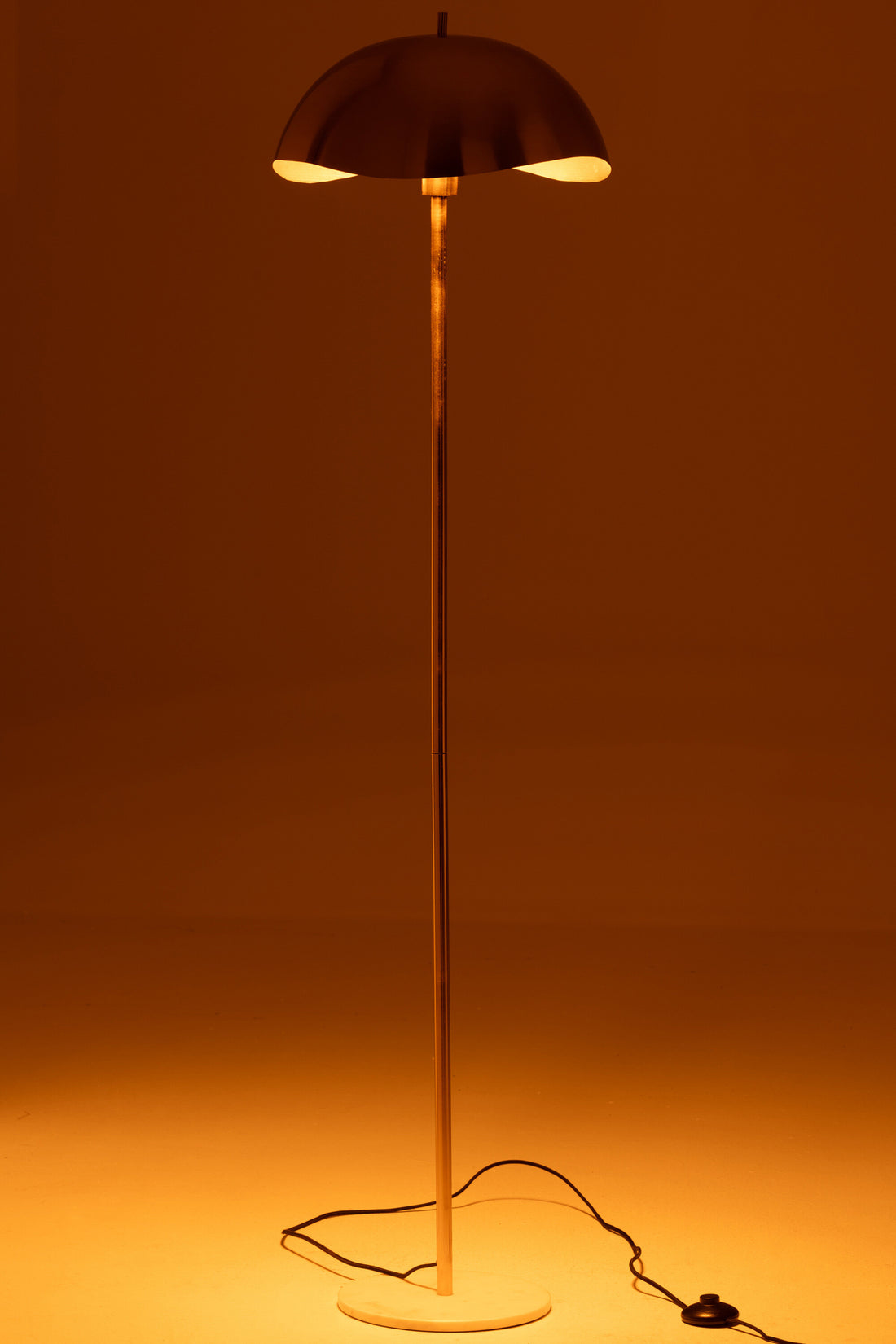 Gold Metal and Marble Floor Lamp