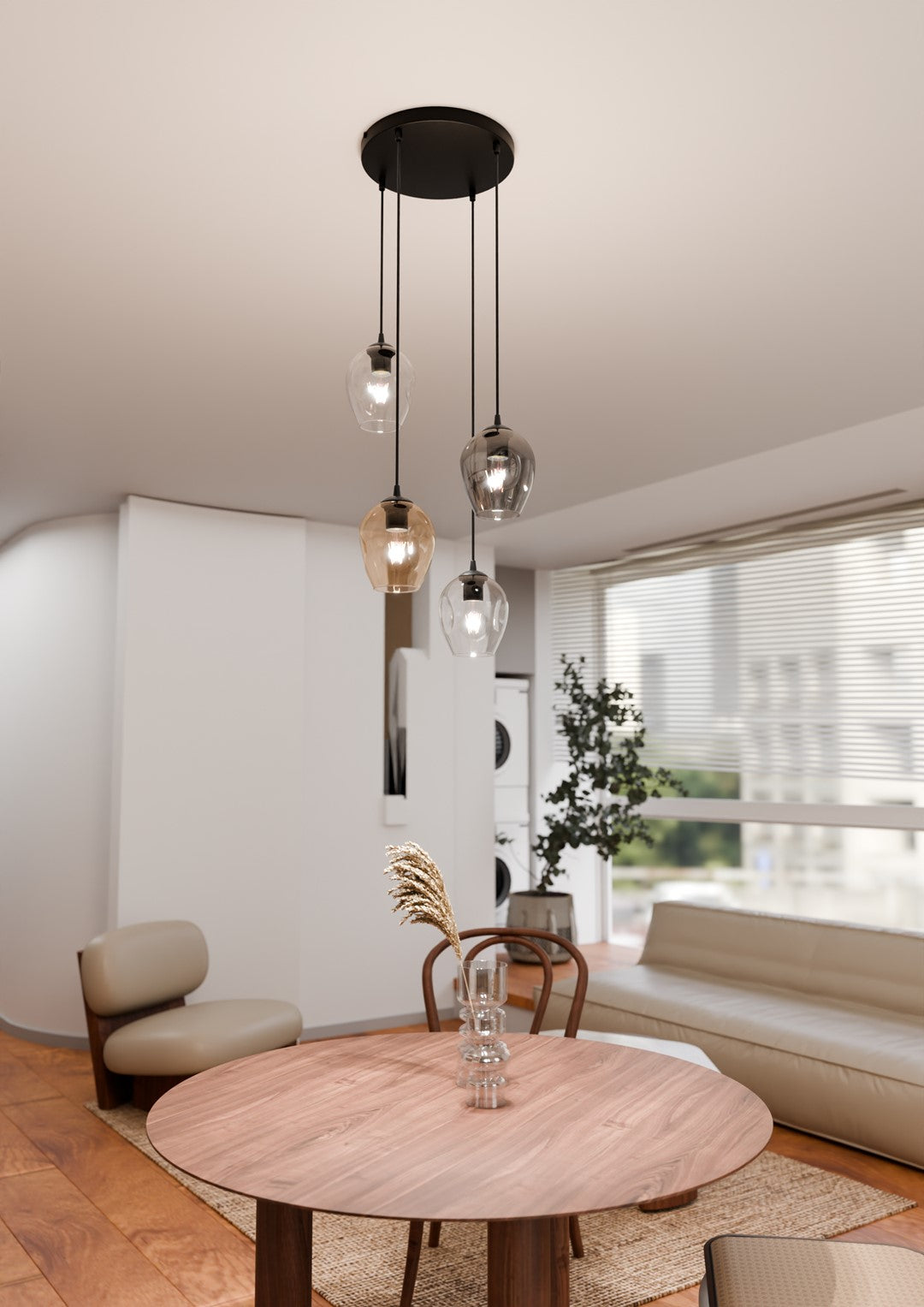 Istar 4-light black pendant light