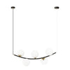 Ritz 5-light pendant, black, opal glass