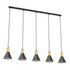 Rosa black pendant lamp, 5 lights