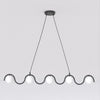 Black Sinus pendant light, opal glass