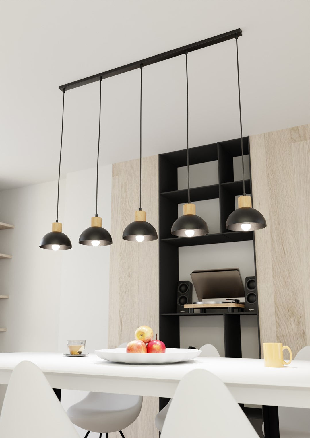 Seco 5-light ceiling light black