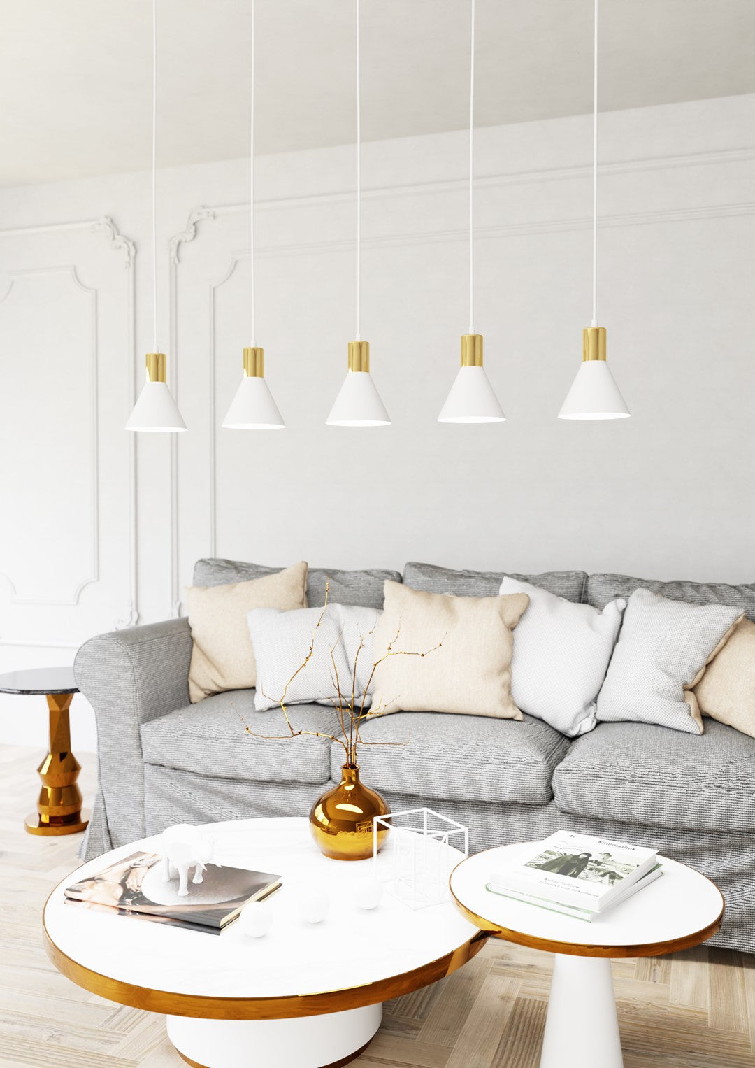Rosa 1-light white pendant lamp