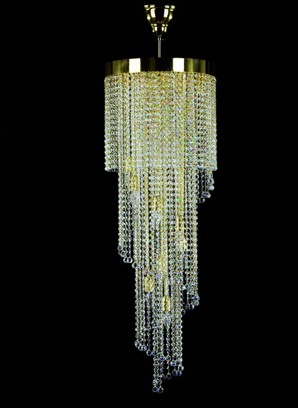 L453CLN crystal spiral pendant light