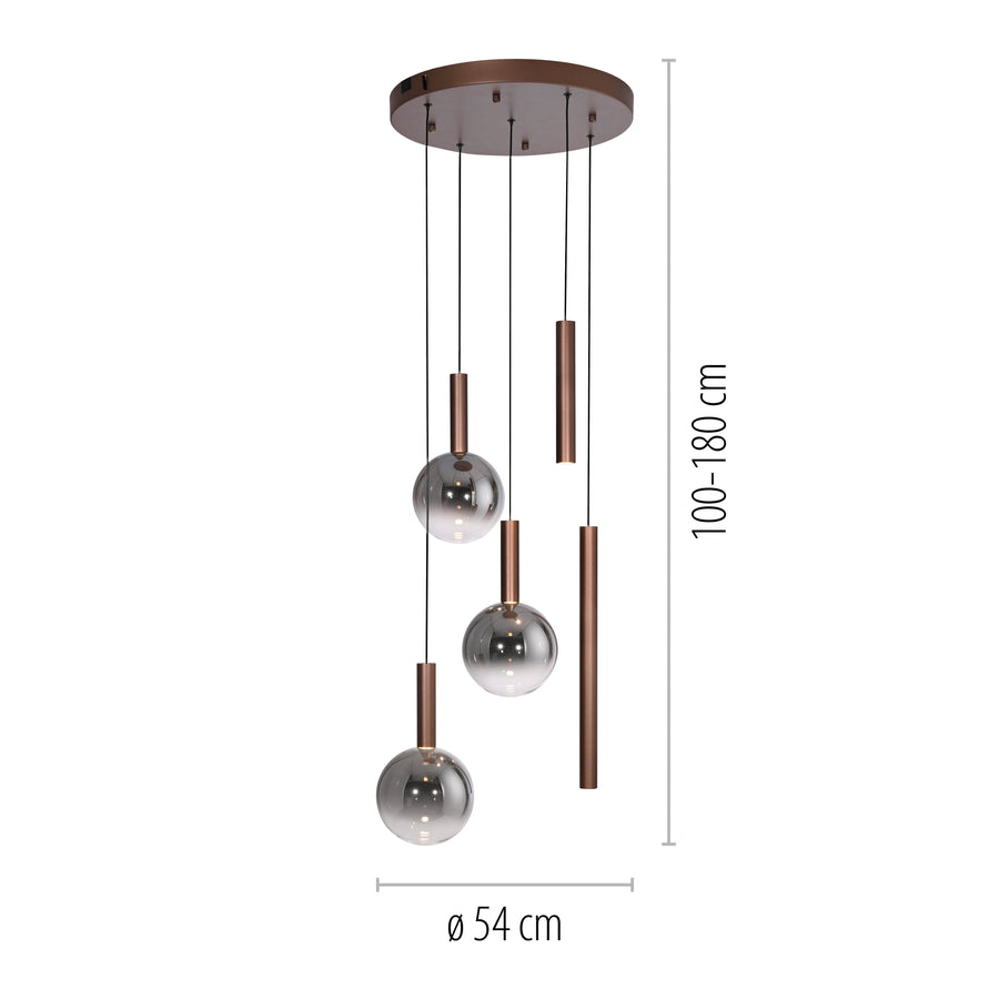 Suspension Bowl marron, L 54 cm