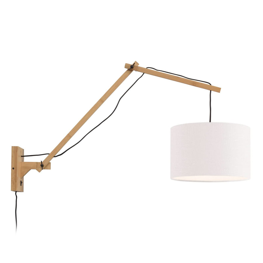 Applique murale Andes en bambou, crème et blanc, Ø 32 cm