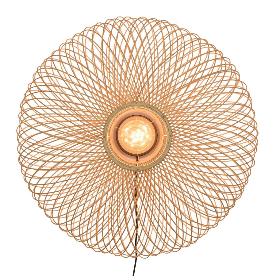 Applique murale Cango en bambou, crème, Ø 60 cm