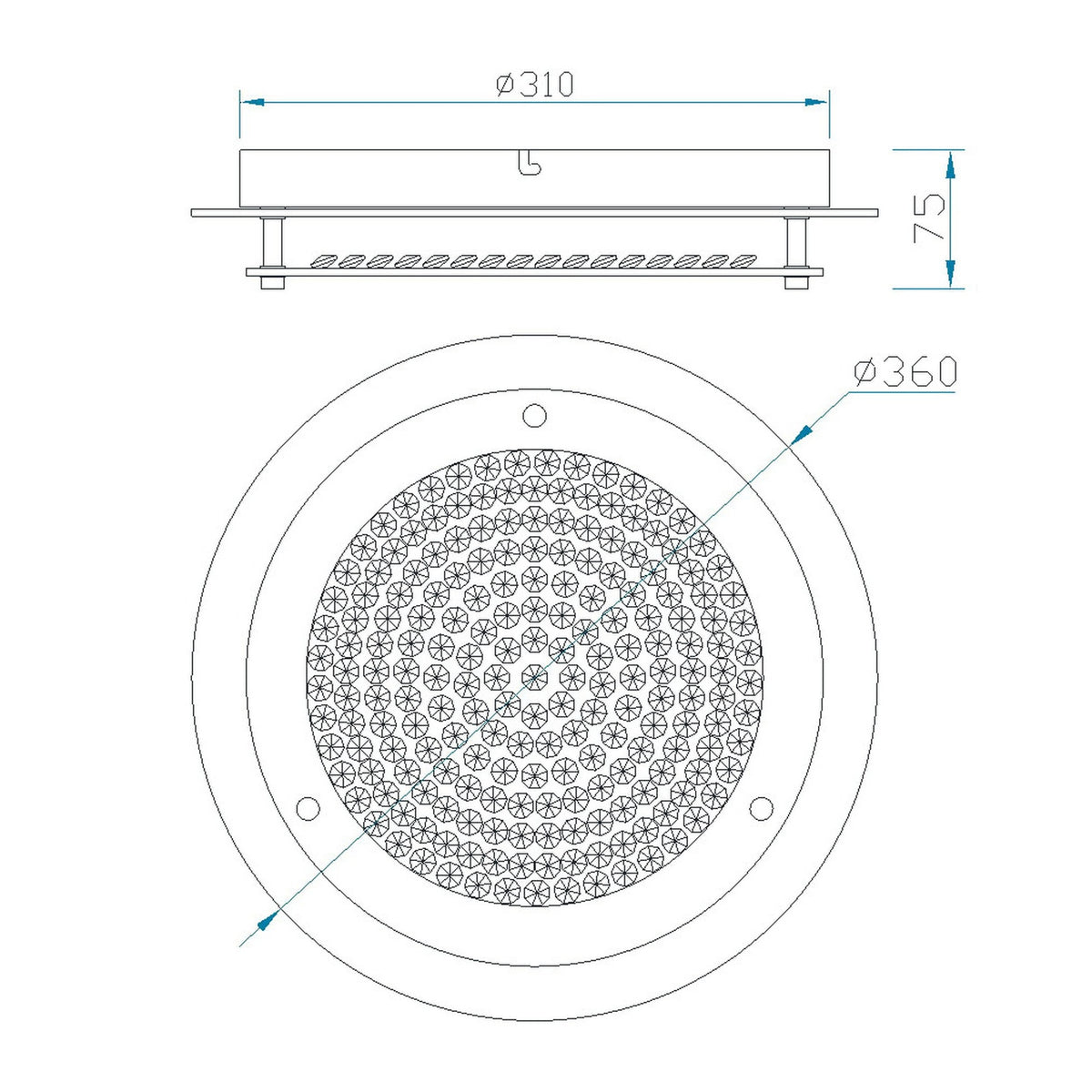Plafonnier Crystal LED chromé, verre, Ø 36 cm