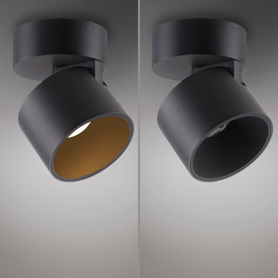 Comparatif des deux finitions : intérieur doré à gauche, intérieur noir à droite