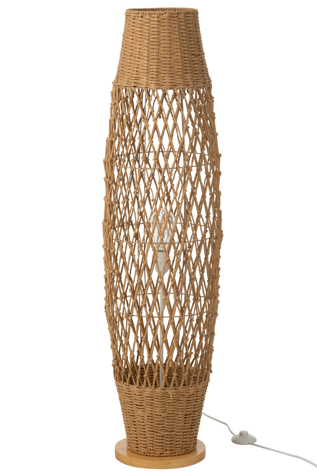 Lampadaire en métal torsadé naturel foncé