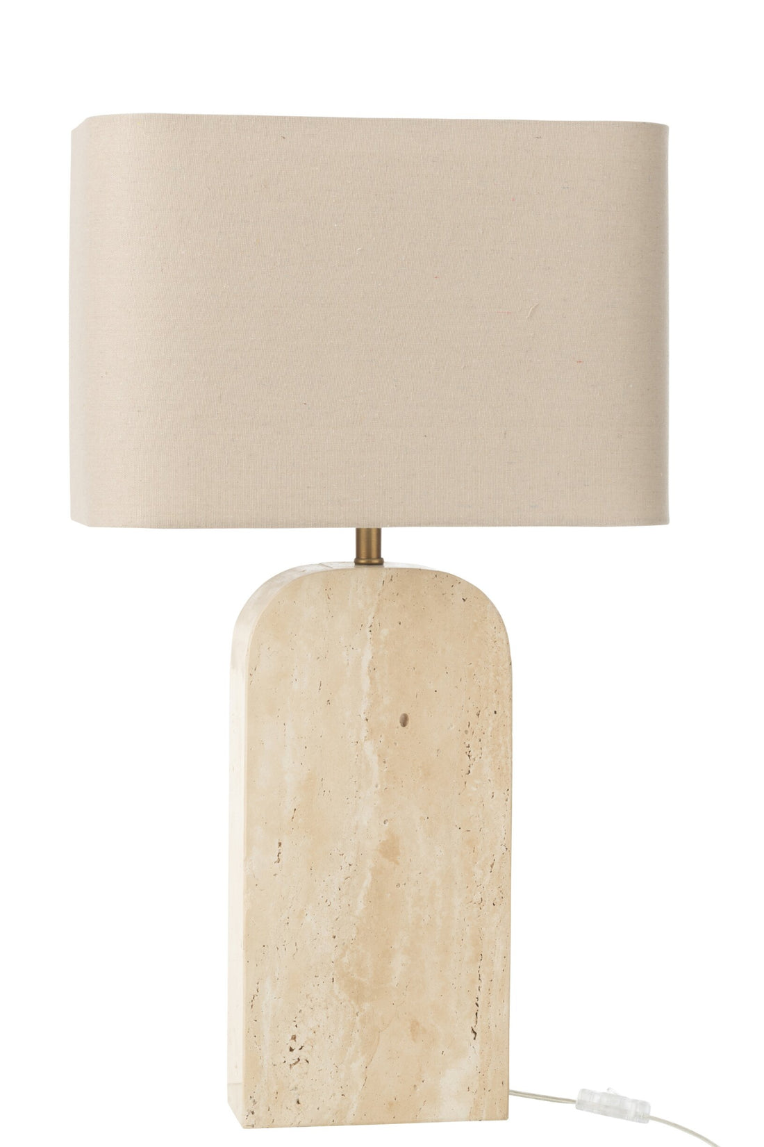Lampe à poser en travertin beige