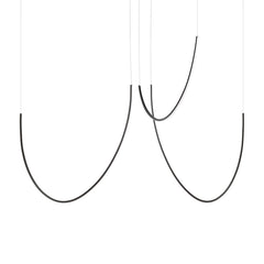 ALVAR 3-light black LED chandelier 3000K