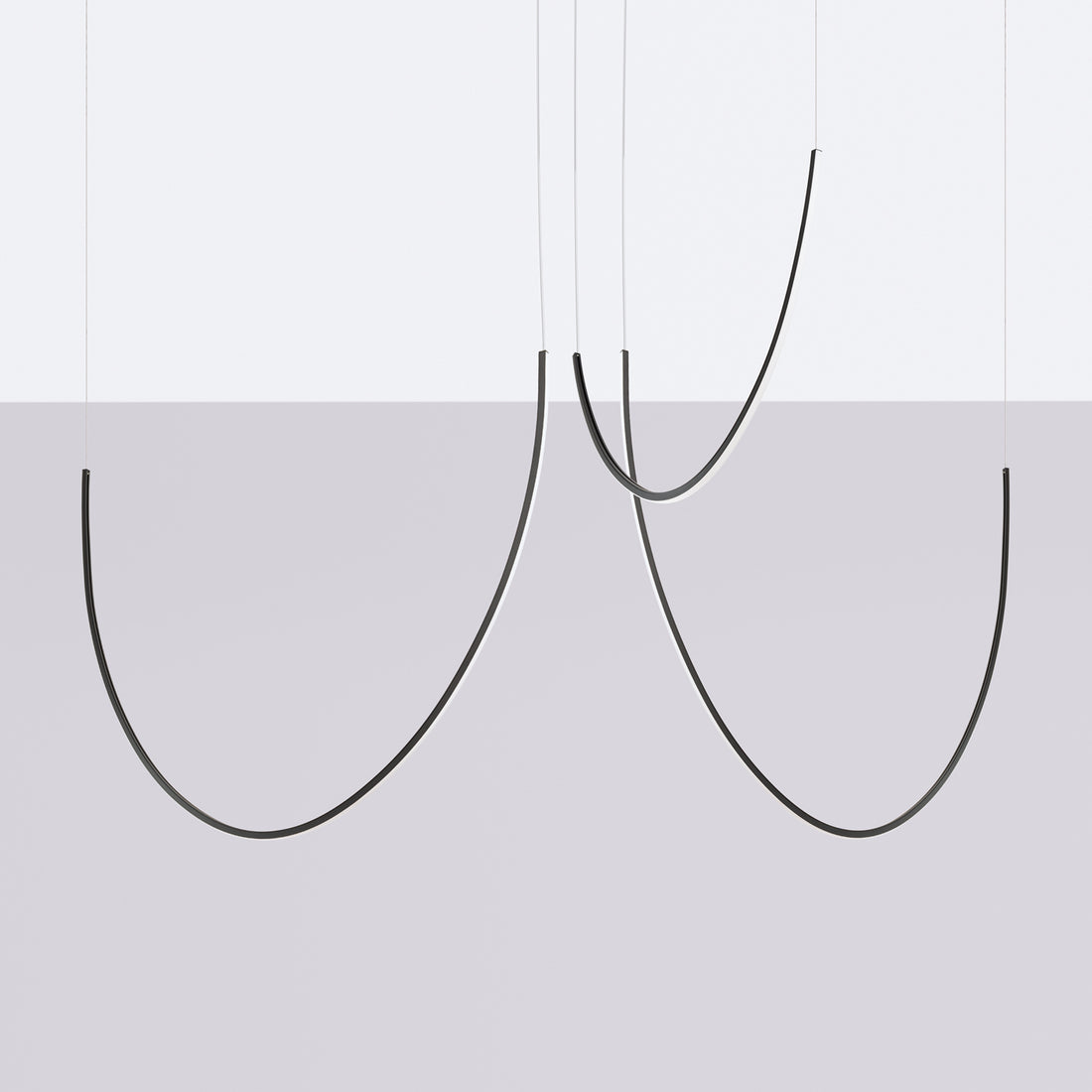 ALVAR 3-light black LED chandelier 3000K