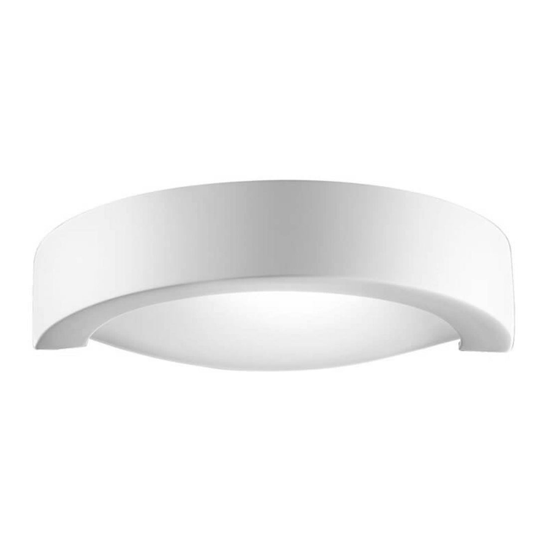 Applique murale Casablanca en verre, blanc satiné, hauteur 7 cm
