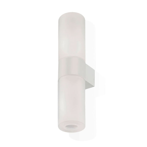 Applique murale Pastilla en verre, blanc mat, 2 lumières, hauteur 35,5 cm