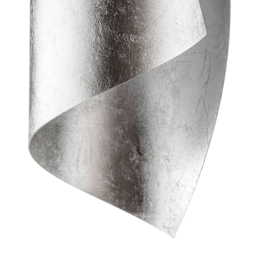 Applique murale Hué 37cm en acier, feuille d'argent, 2 lumières, Ø 8 cm