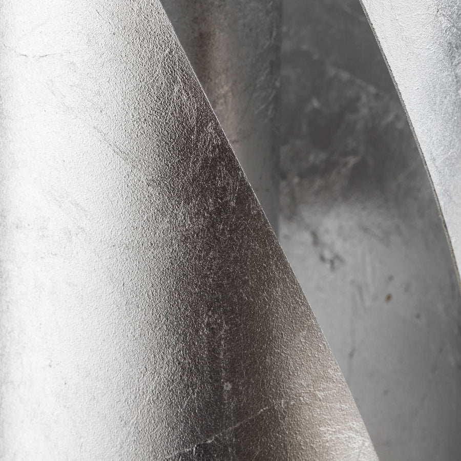 Applique murale Hué 37cm en acier, feuille d'argent, 2 lumières, Ø 8 cm