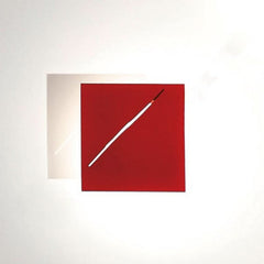 Applique murale LED Des.agn en acier, rouge, hauteur 16 cm
