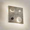 Applique murale LED Buchi 32x32 en acier, argenté, hauteur 32 cm