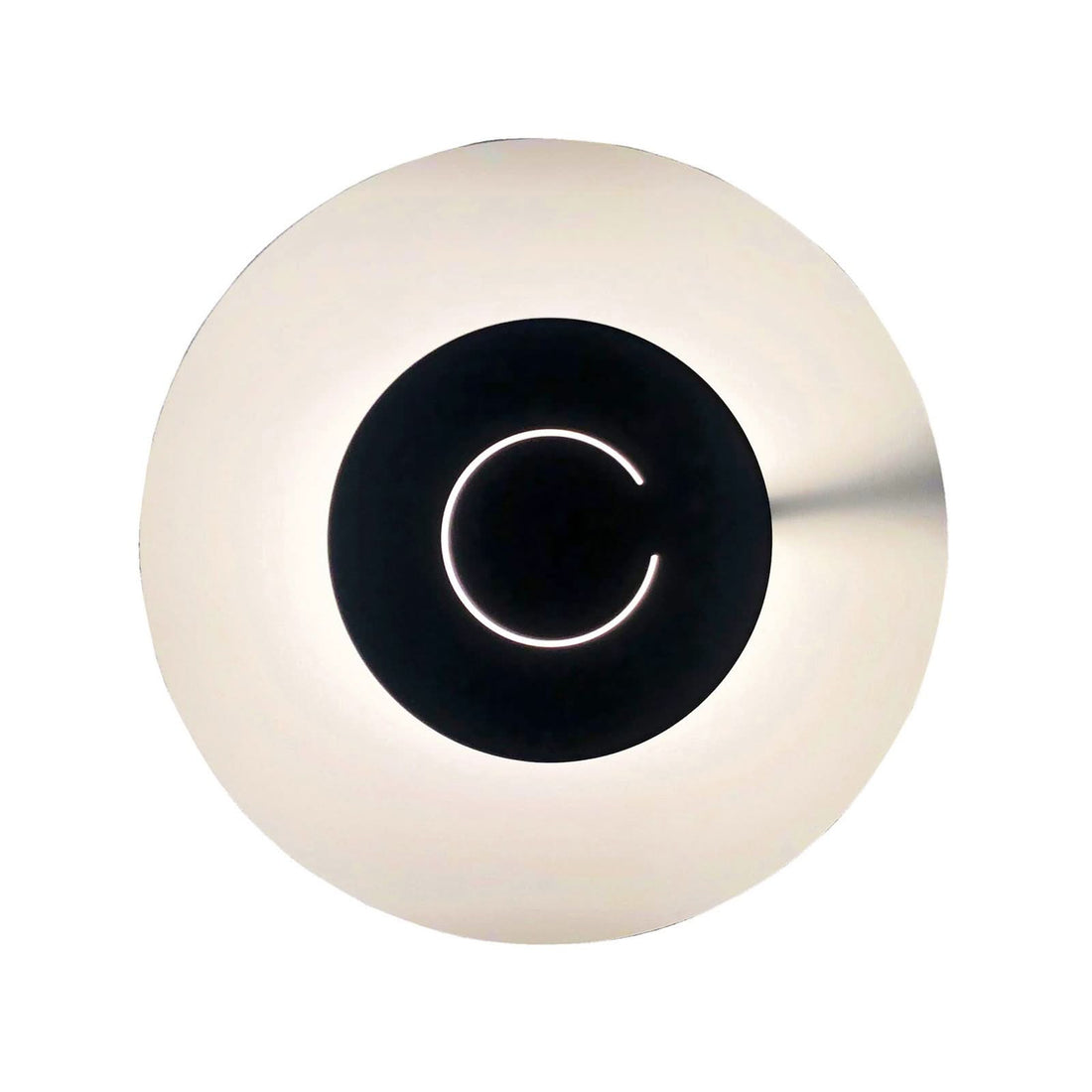 Applique murale LED DoppioZero en acier, blanc et noir, Ø 30 cm