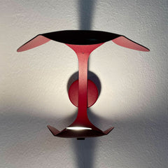 Applique murale LED Le Gigine en acier, rouge, hauteur 16 cm