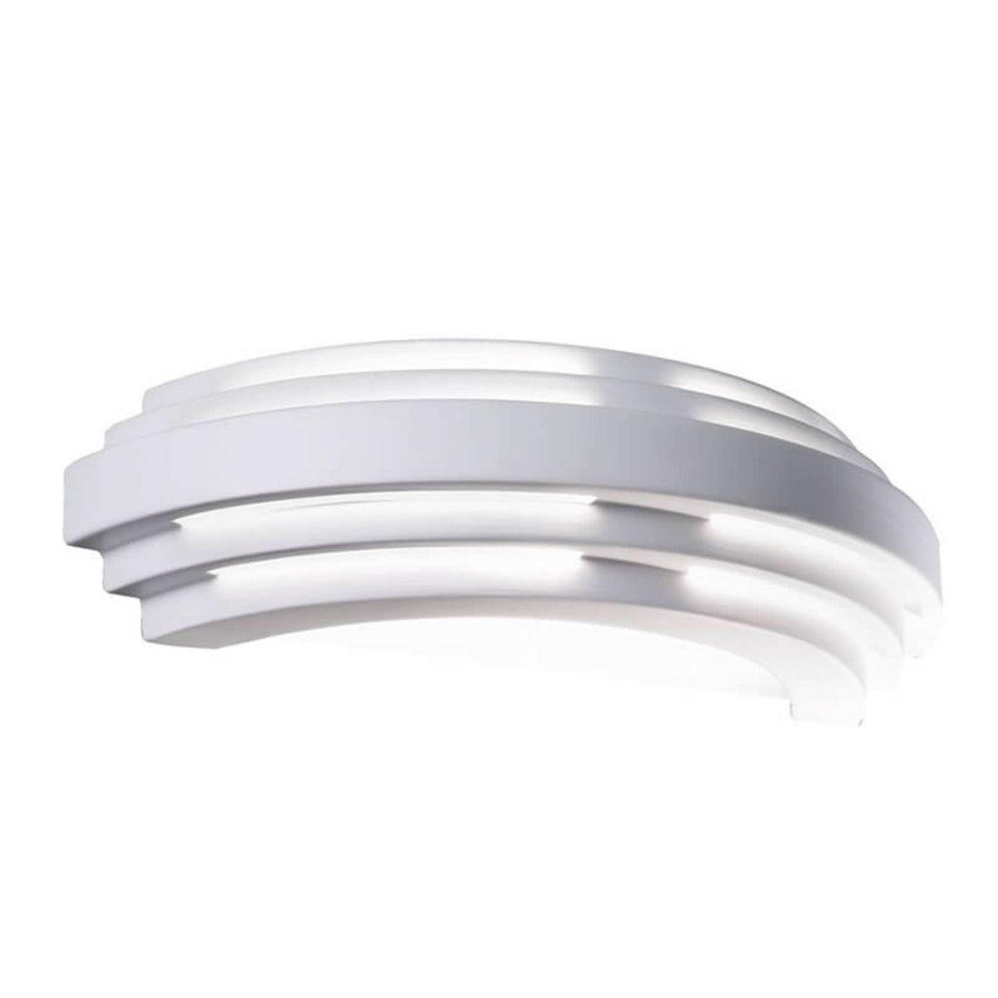 Applique murale Stiegel en céramique, blanc, hauteur 8 cm, 60 W, largeur 30 cm