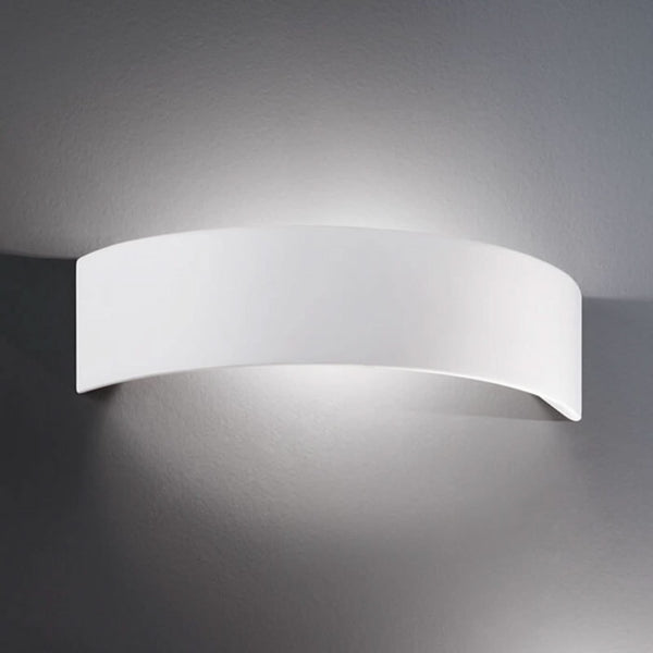 Applique murale Arco en céramique, blanc, hauteur 10 cm, 60 W, largeur 40 cm