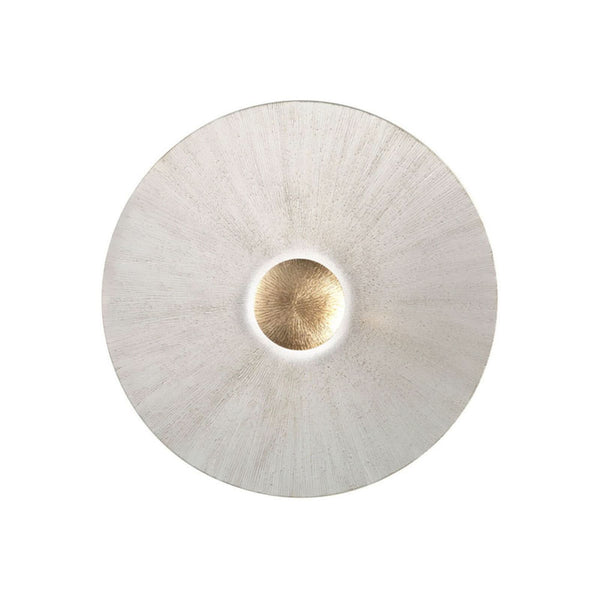 Applique murale Moon Sun en verre, blanc et doré, Ø 54 cm