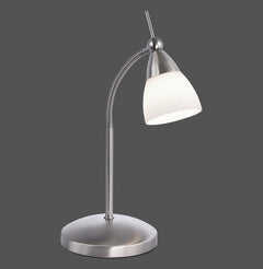 Lampe à poser Pino acier, verre