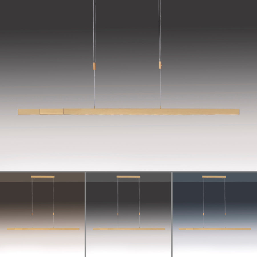 Planche comparative montrant la suspension sous plusieurs températures de couleur, de blanc chaud à froid.