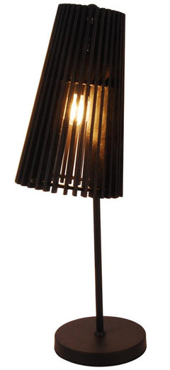 Lampe à poser Osaka noire, bois