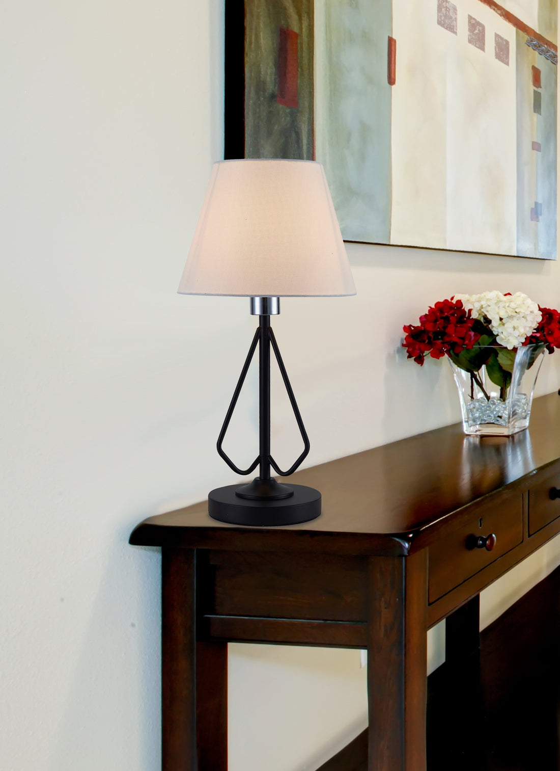 Lampe à poser Morley noire, tissu