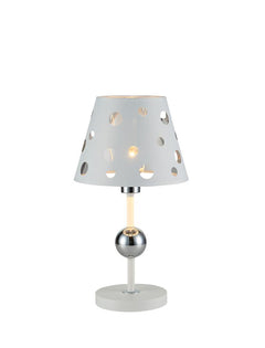 Lampe à poser Batley blanche, tissu